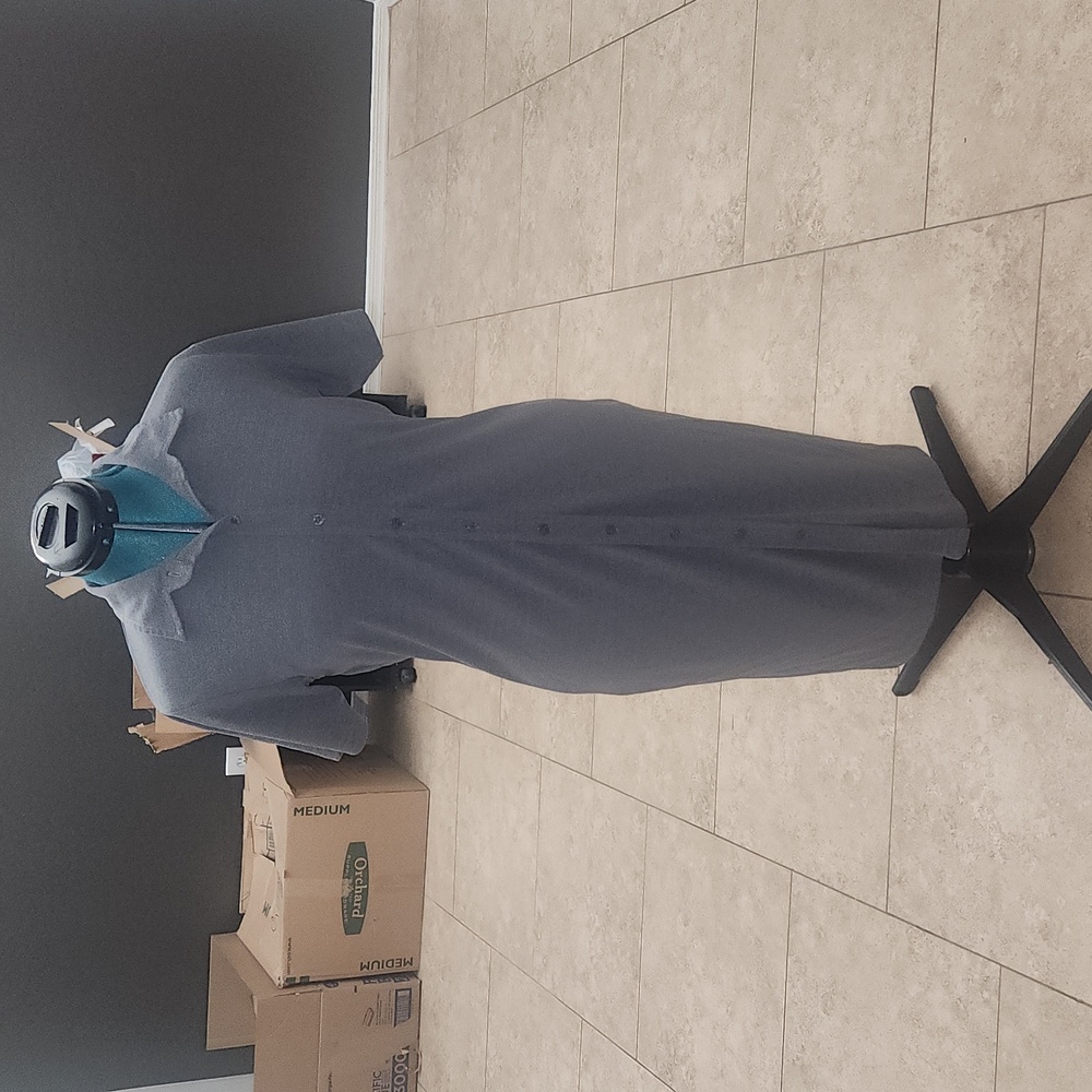 NY & CO grey fitted button down dress